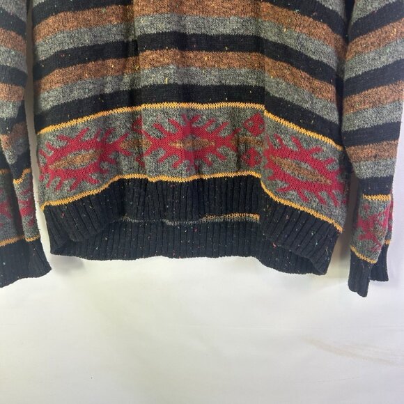 Vintage 80s Streetwear Navajo Western Knit Rainbow Sweater - Picture 7 of 7